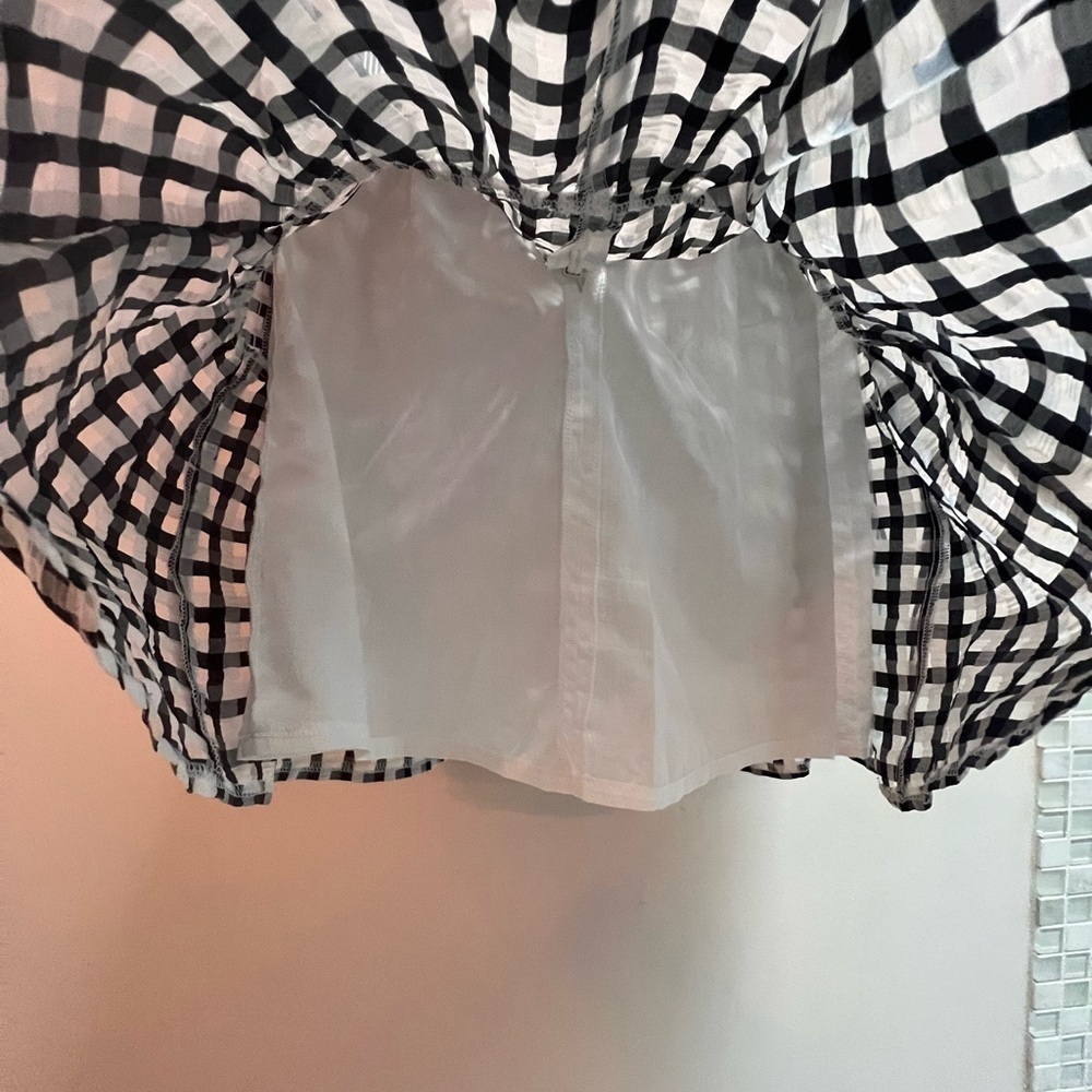 TOPSHOP Women’s Black and White Gingham Checked Mini Skirt - Size 4 - Picture 4 of 9